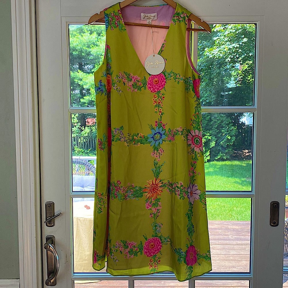 Julie Brown sleeveless floral dress. Vibrant colors! Never worn NWT